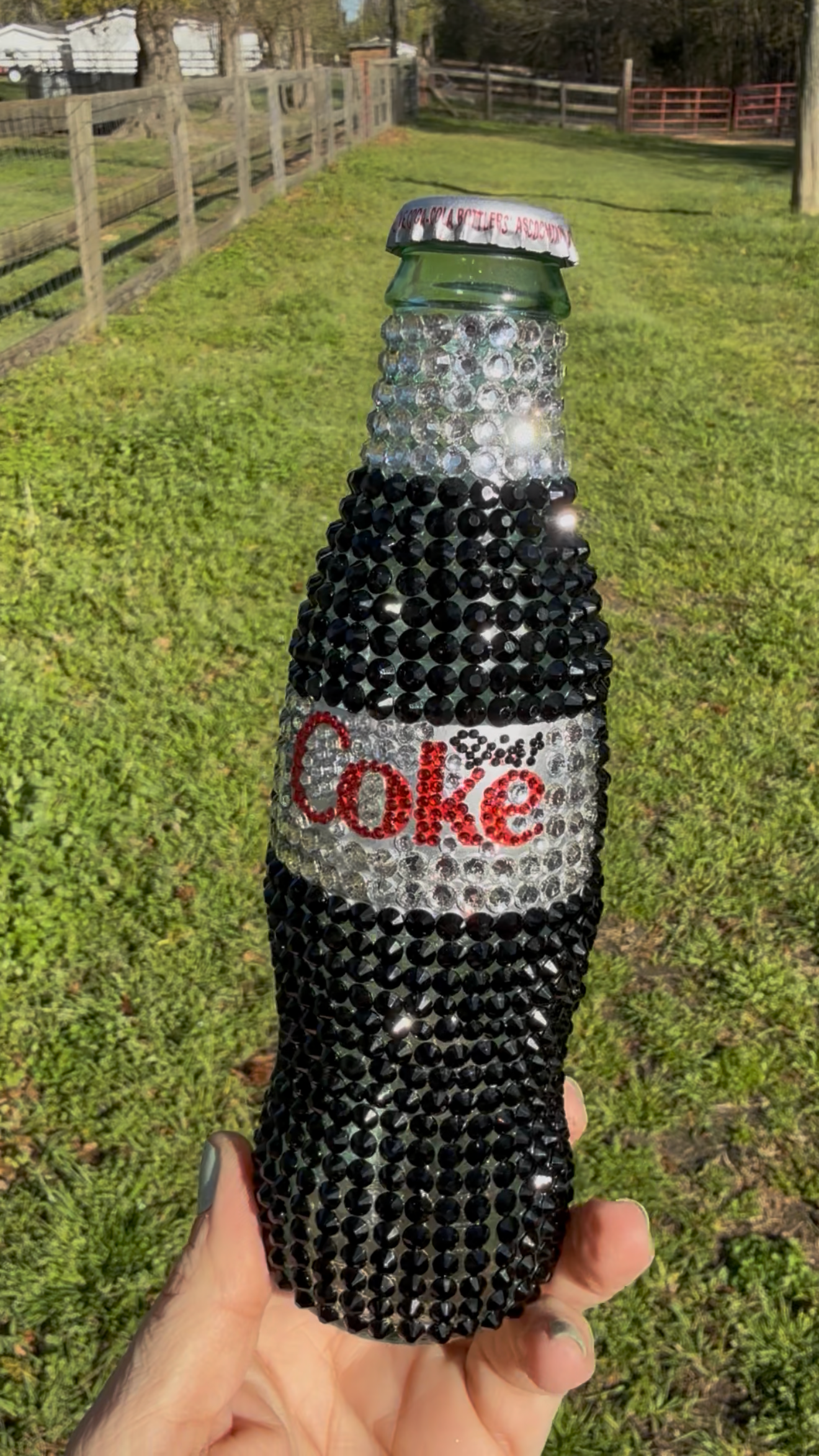 Bling Rhinestone Diet Coke Glass Bottle