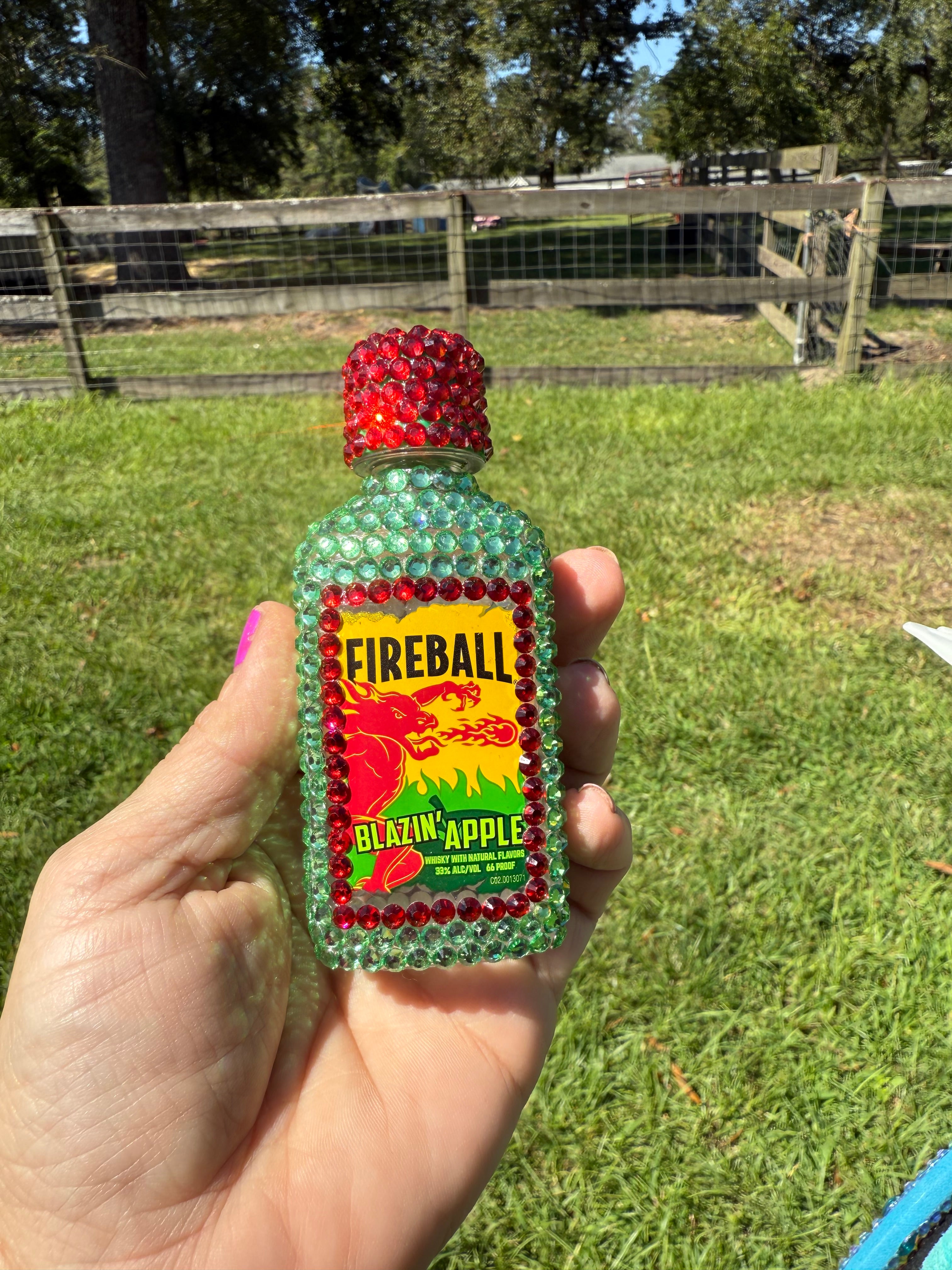 Bling Rhinestone Fireball Apple Bottle