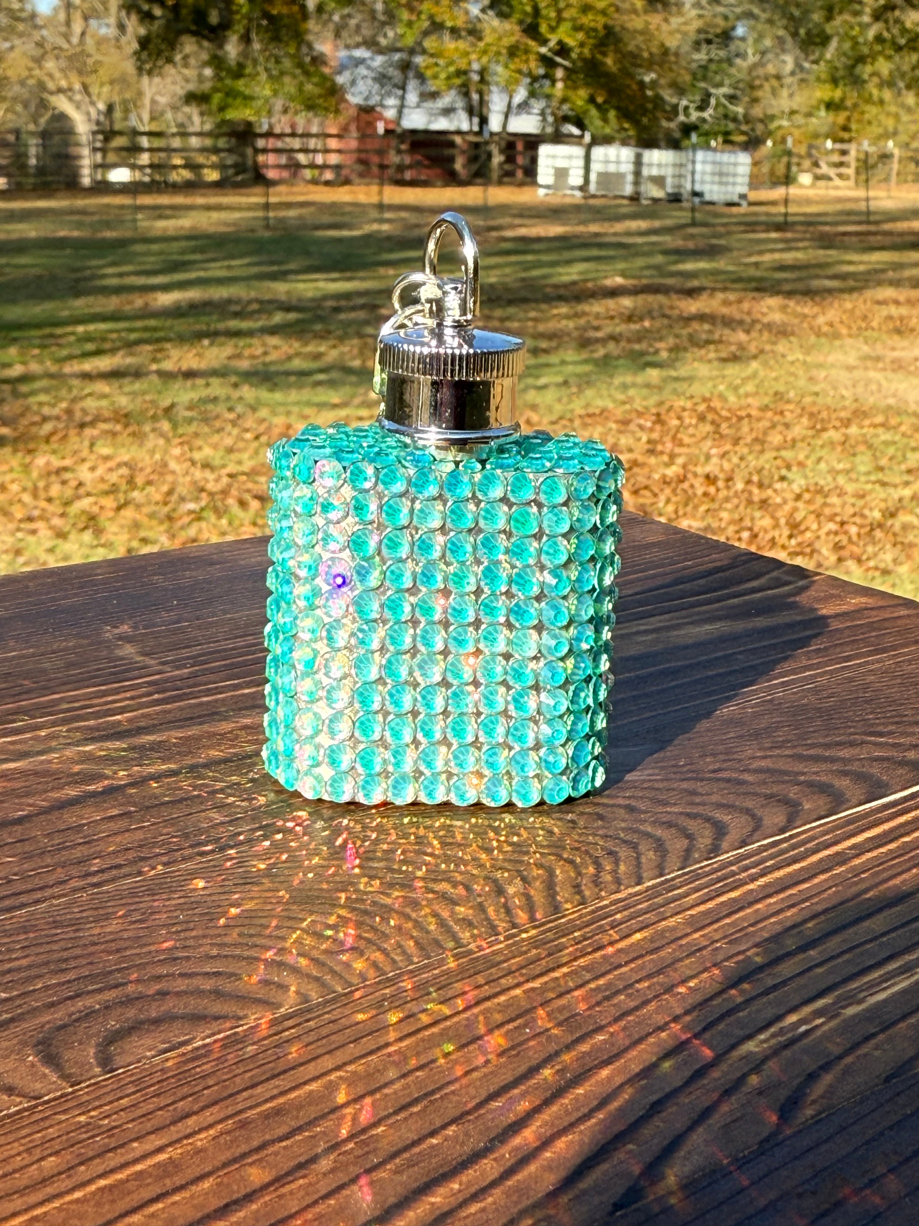 Bling Rhinestone Mini Flask Keychain