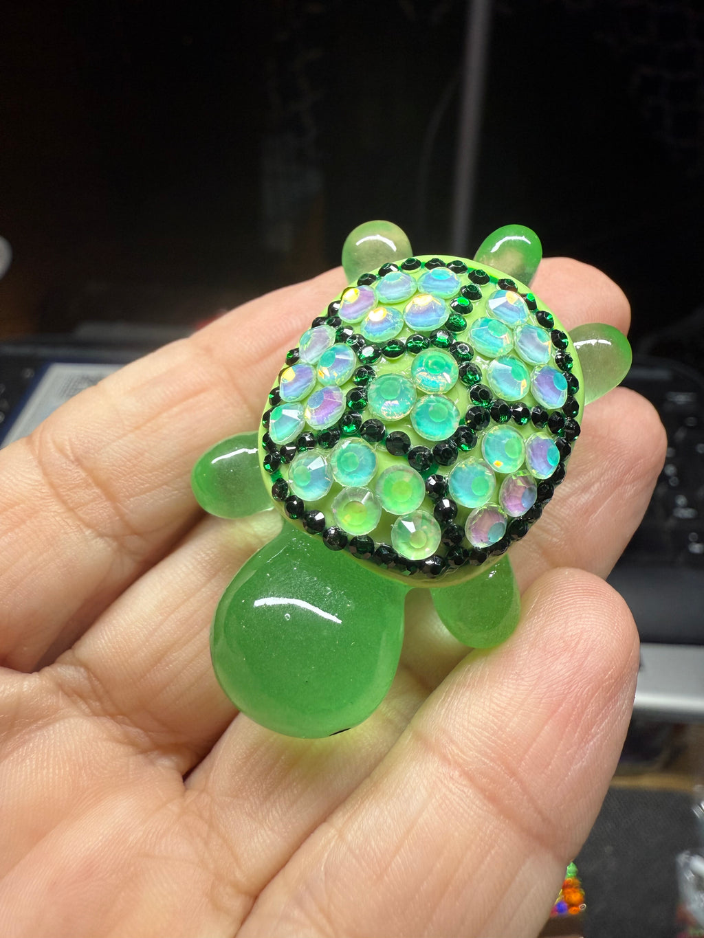 Bling Rhinestone Mini Resin Turtles