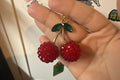 Bling Rhinestone Cherry Keychain